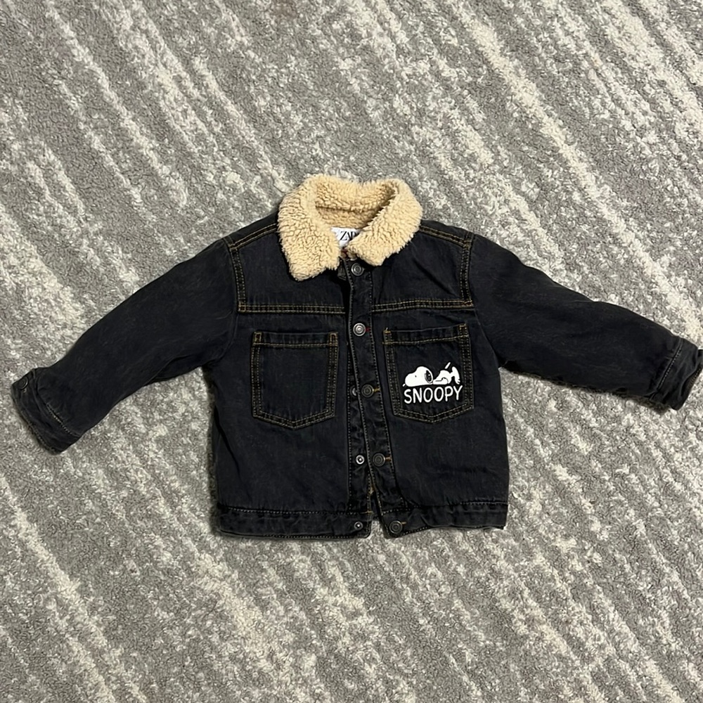 Zara kids black jean jacket size 2-3